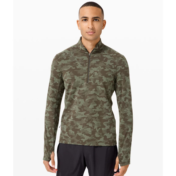 Lululemon Surge Warm Half Zip Men Long Sleeve Camo Green XL Thailand Release - Picture 12 of 12